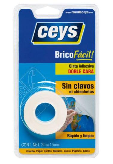 CINTA DOBLE CARA BLANCA 15MMX2M CEYS