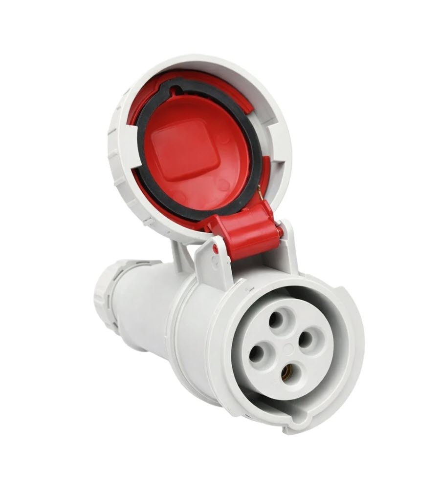 CLAVIJA AEREA 3P+TT HEMBRA 32A IP44 C/TAPA TIPO CETAC JSL