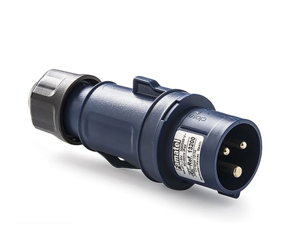 CLAVIJA AEREA 2P+TT MACHO 16A IP44 TIPO CETAC FAMATEL