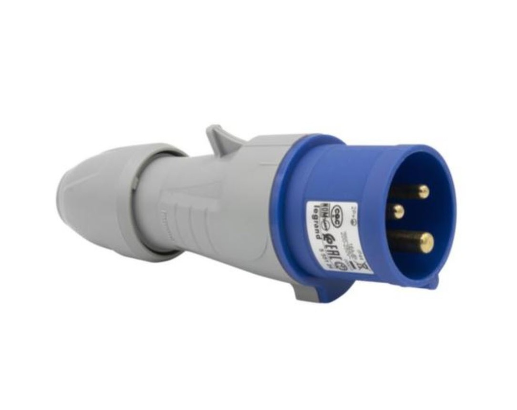 CLAVIJA AEREA 2P+TT MACHO 16A IP44 TIPO CETAC LEGRAND