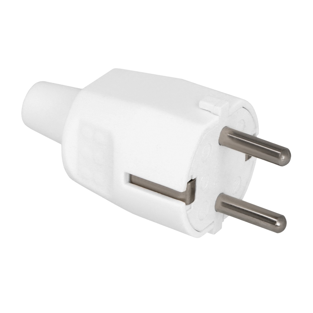 CLAVIJA ENCHUFE MOD.3273 MACHO C/TT BLANCA GOMA AMIG