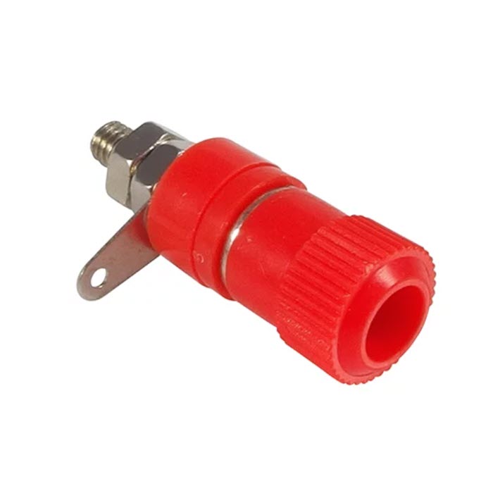CONECTOR BANANA HEMBRA 4MM CHASIS ROJO US