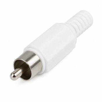 CONECTOR RCA MACHO PLASTICO BLANCO 4040B