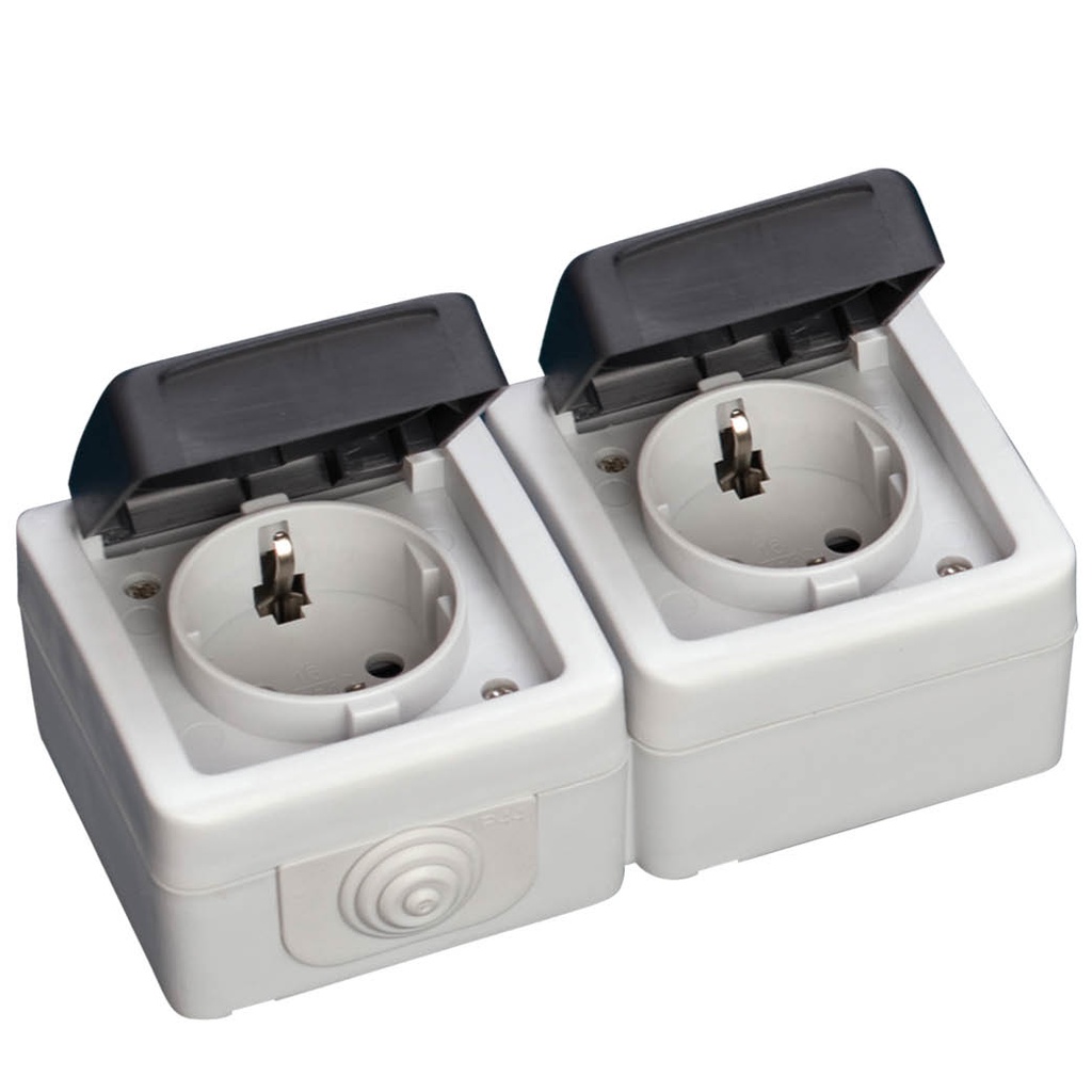CONJUNTO 2 BASE ENCHUFE ESTANCO IP44 GSC
