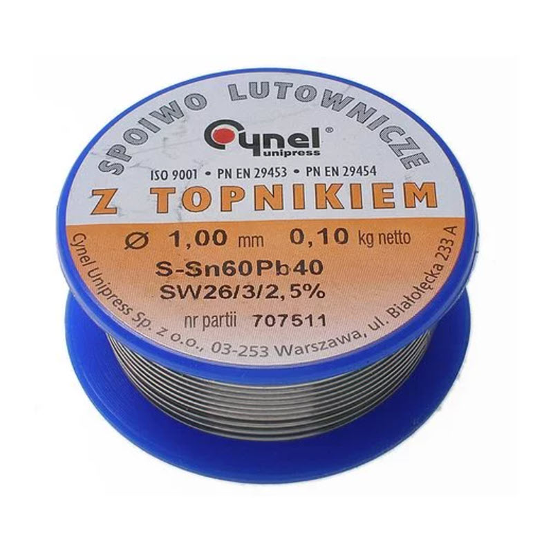 ESTAÑO ELECTRONICA 1MM 100G BIMETAL 60/40 CYNEL US