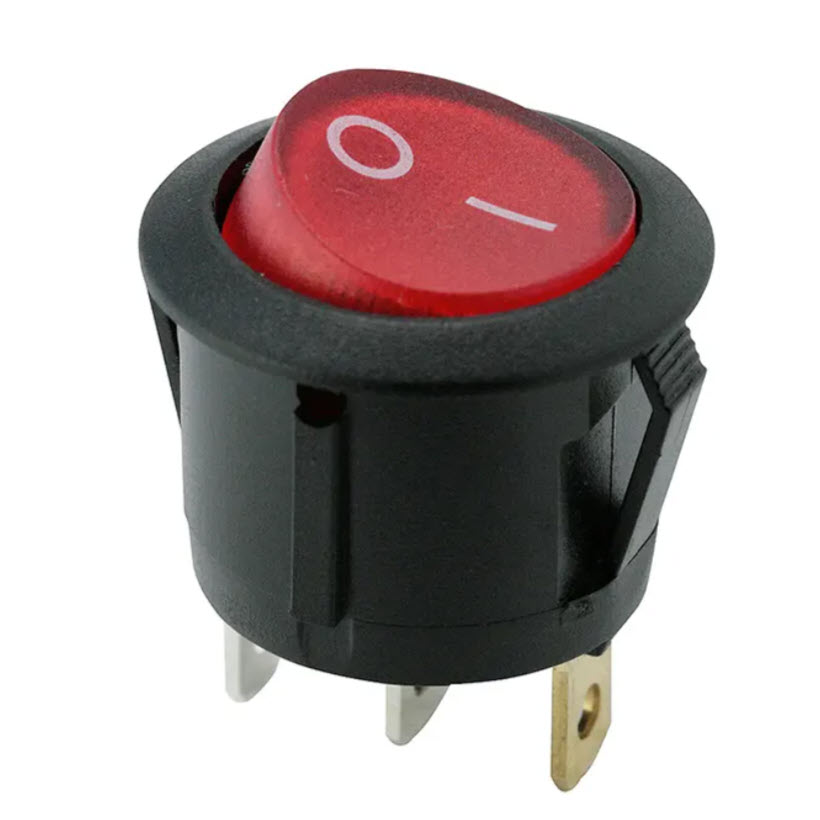 INTERRUPTOR BASCULANTE LUMINOSO ROJO 6A 250V DIAMETRO 20MM DH