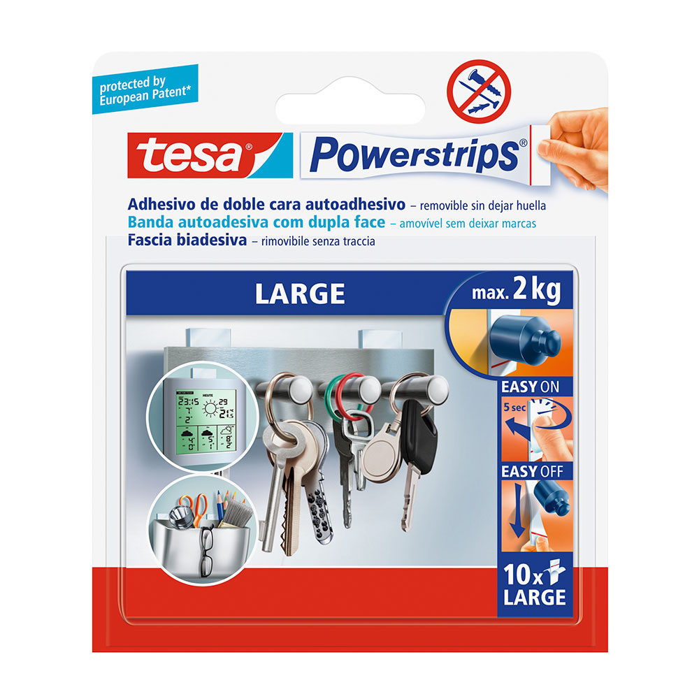 PACK 10 TIRAS DOBLE CARA POWERSTRIPS TESA