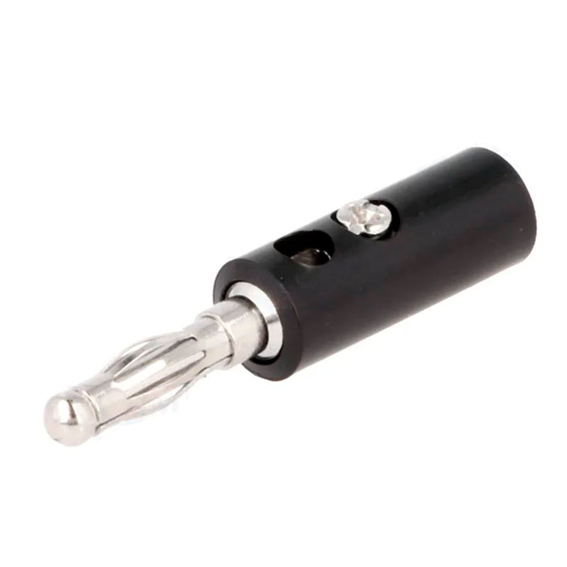 BANANA MACHO 4MM NEGRA TORNILLO