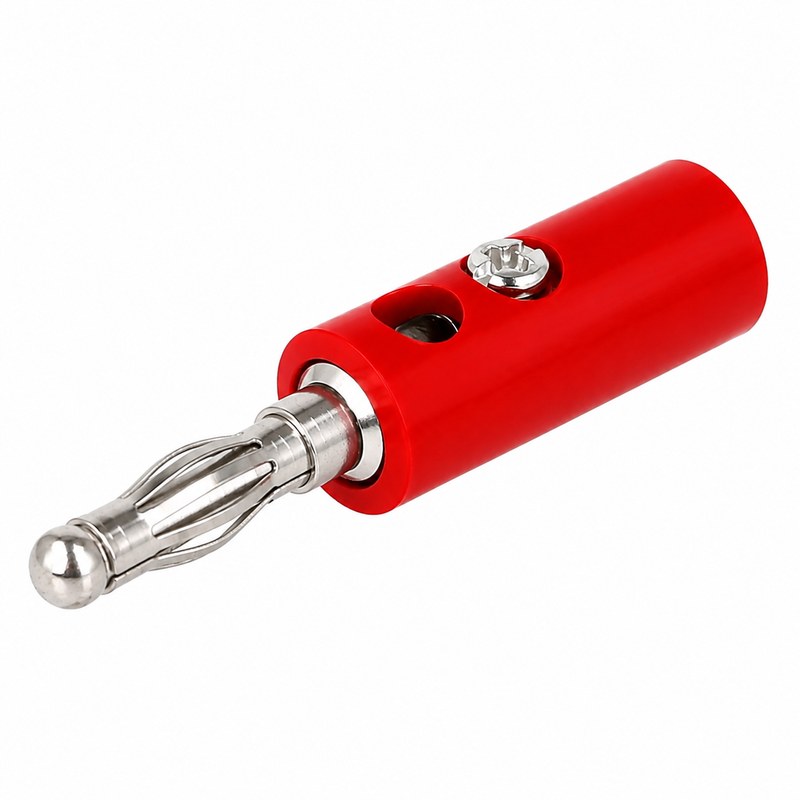 BANANA MACHO 4MM ROJA TORNILLO