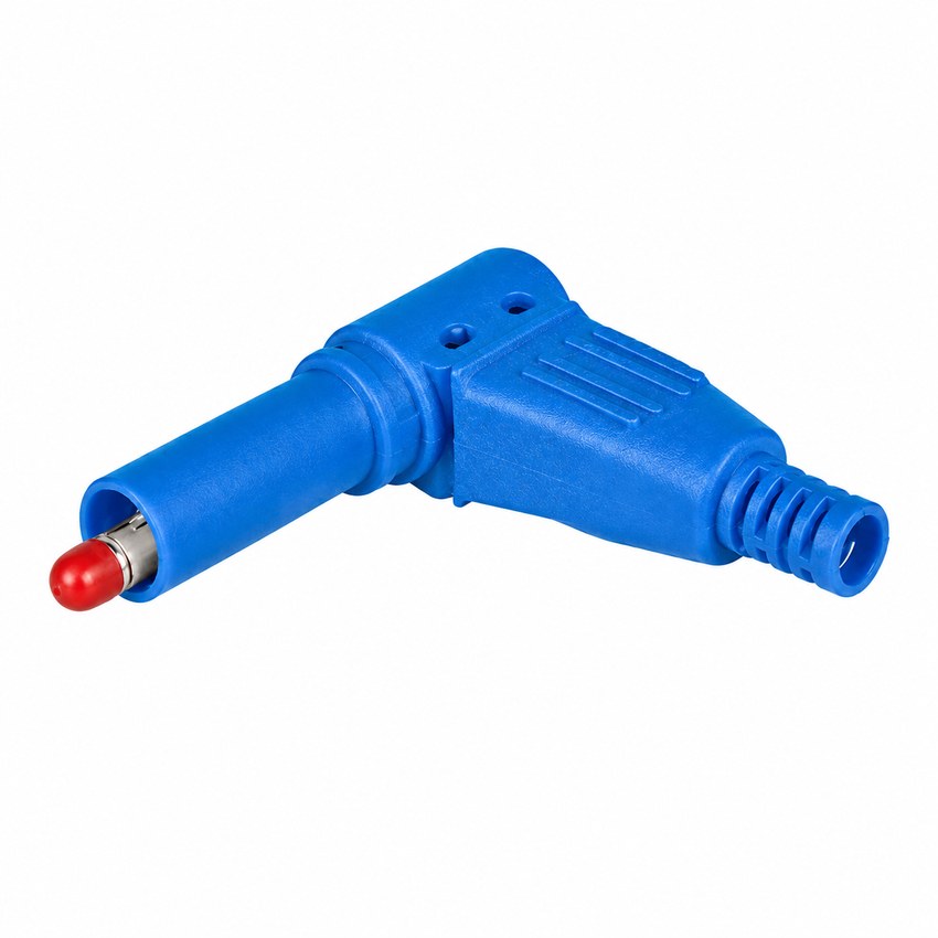 BANANA MACHO 4MM SOLDAR AZUL 600V ACODADA