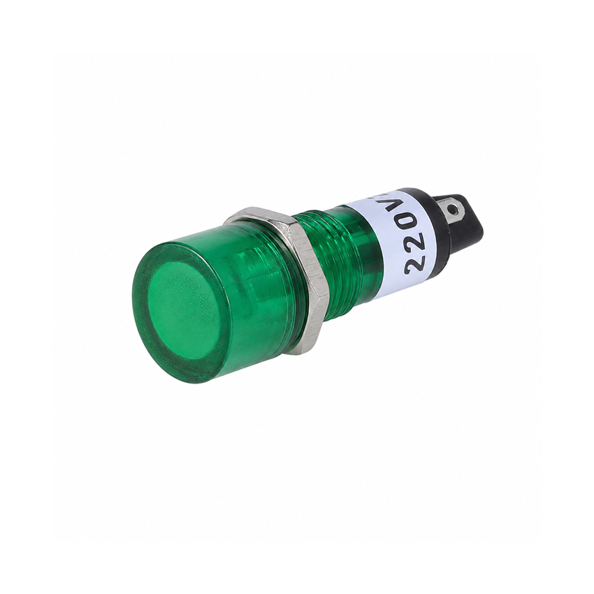 PILOTO VERDE 220V NEON AGUJERO 10MM