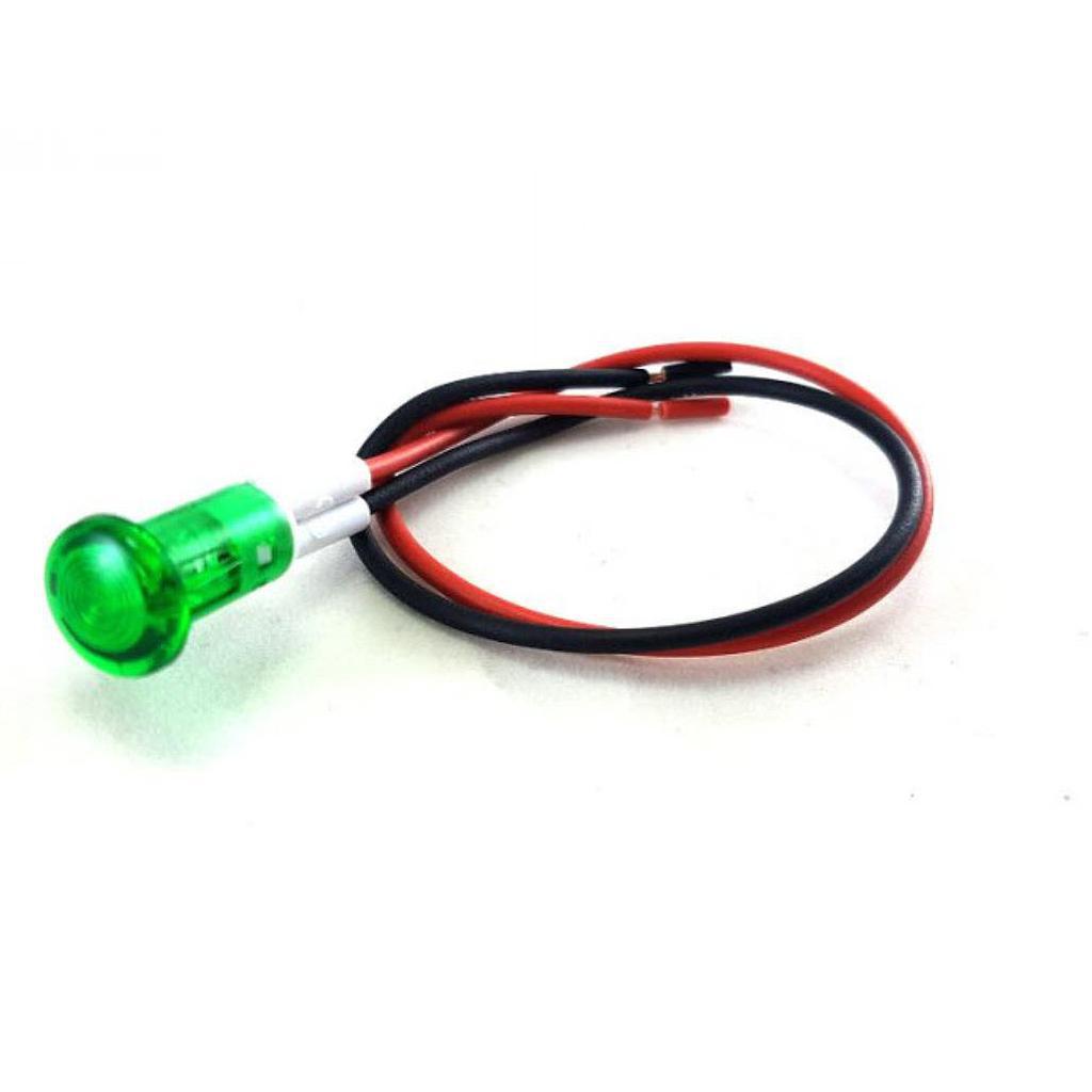 PILOTO VERDE 24VDC LED AGUJERO 8.5MM - CABEZA 12MM - FONDO 30MM C/CABLE