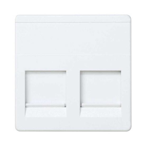 PLACA 2 RJ45 BLANCO NIEVE SIMON 27