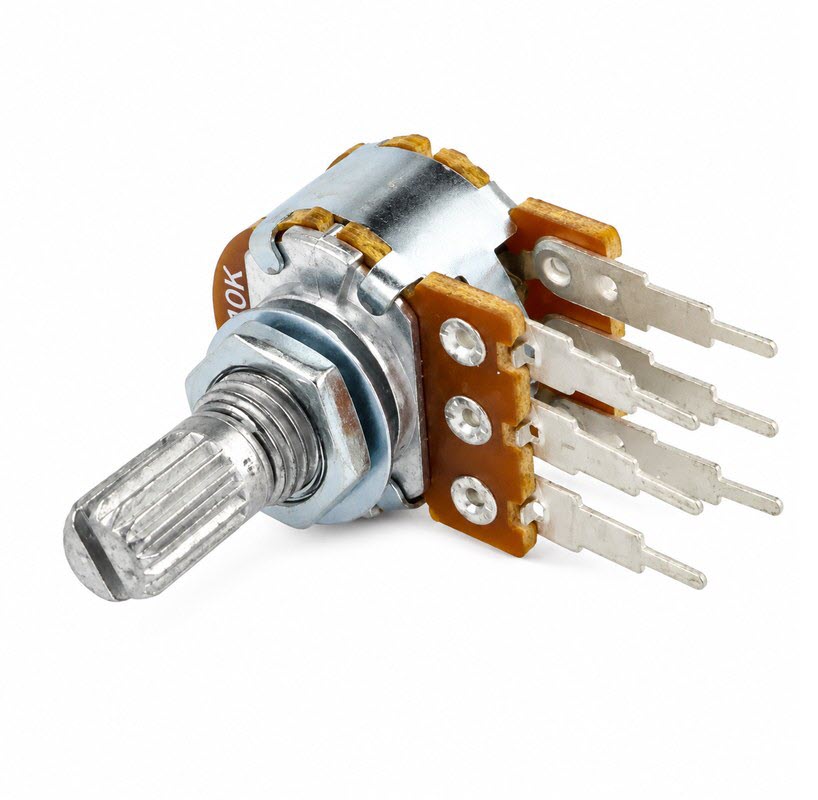 POTENCIOMETRO 500K 125MW DOBLE LINEAL MONOVUELTA EJE 6MM R16148-1B-3-B500K
