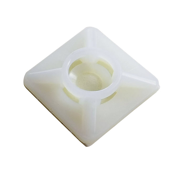 BASE BRIDA ADHESIVA DOS VIAS 27X27MM NYLON BLANCA INDEX