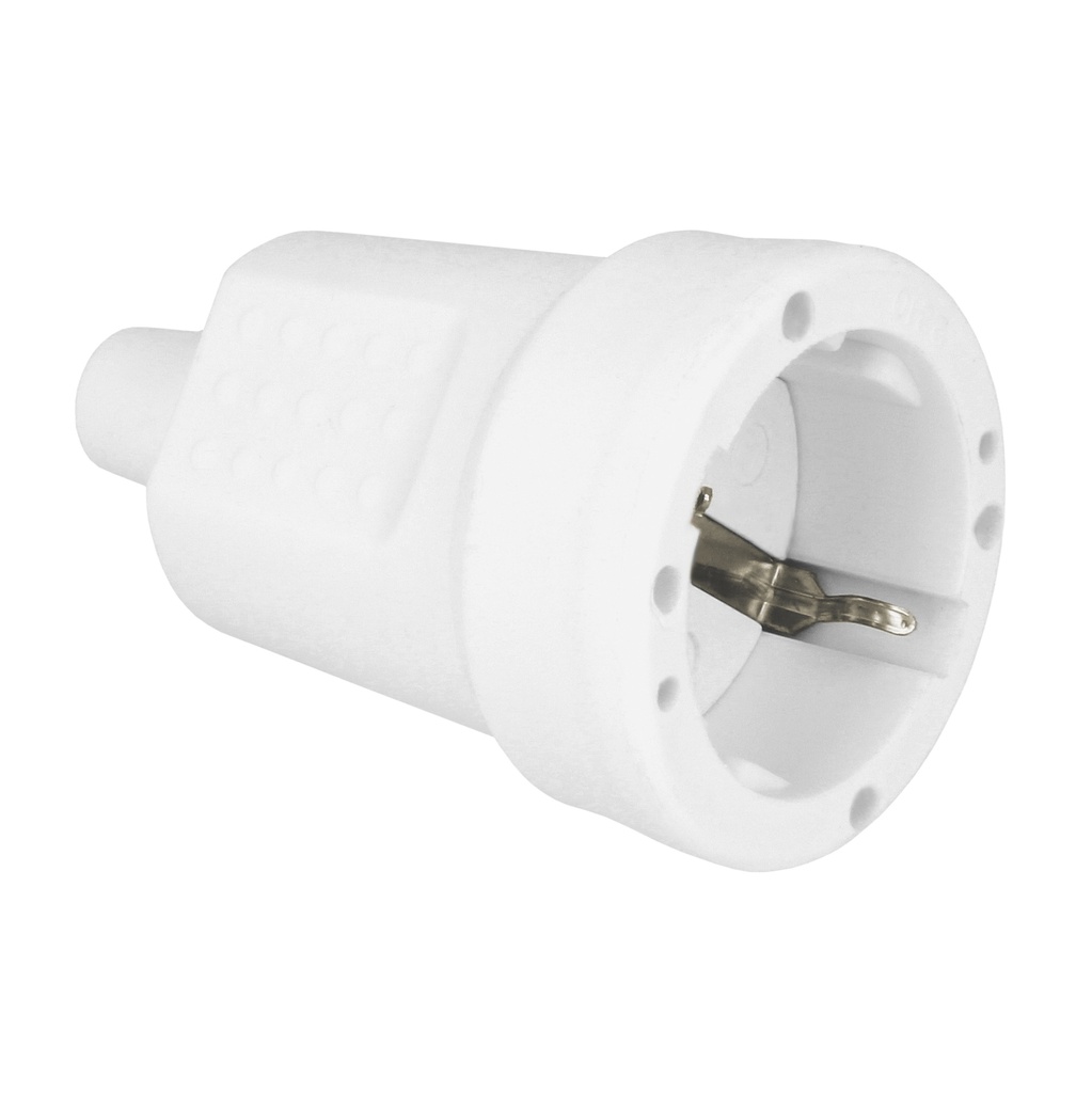BASE ENCHUFE AEREA HEMBRA C/TT GOMA BLANCA AMIG