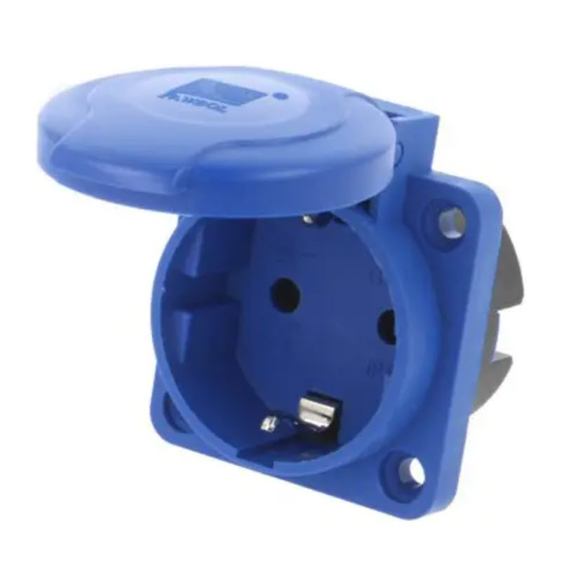 BASE ENCHUFE EMPOTRAR 2P+TT 16A IP54 TIPO CETAC CON TAPA PAWBOL