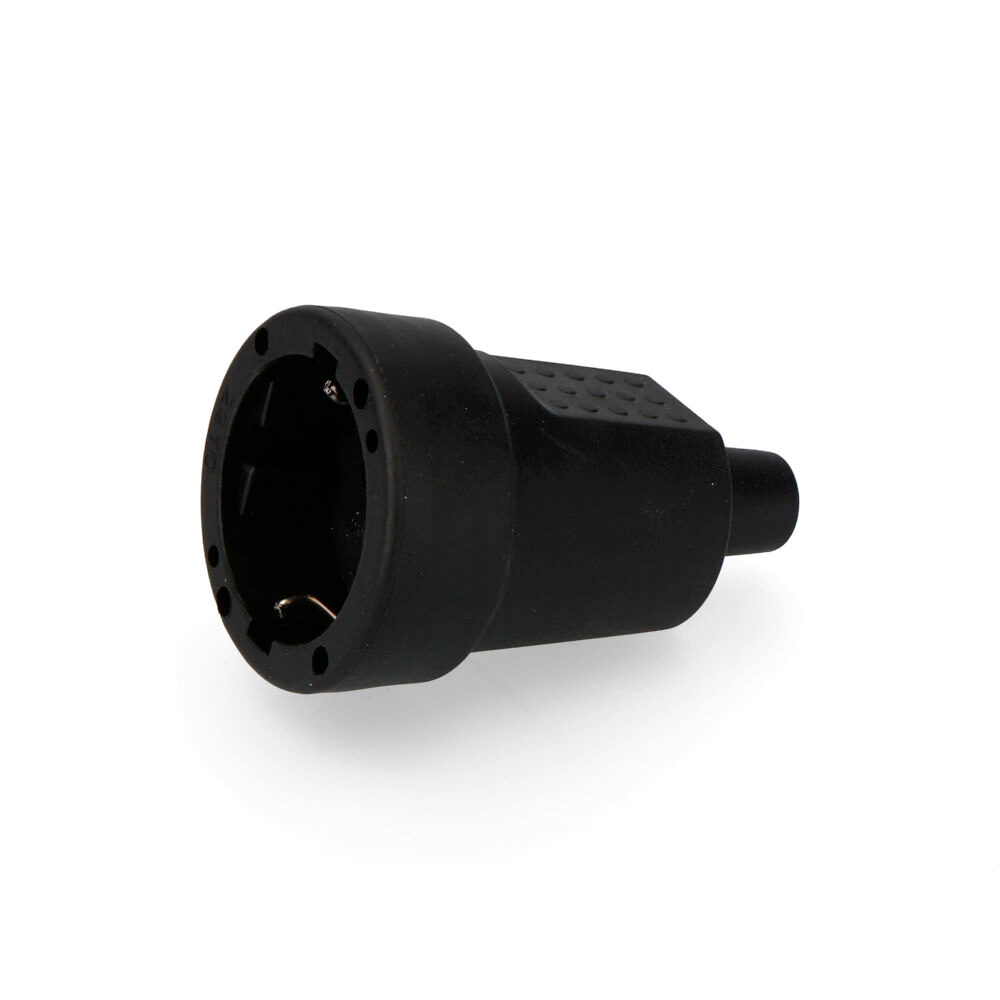 BASE ENCHUFE HEMBRA 2P+TT 16A 4.8MM GOMA NEGRA EDM