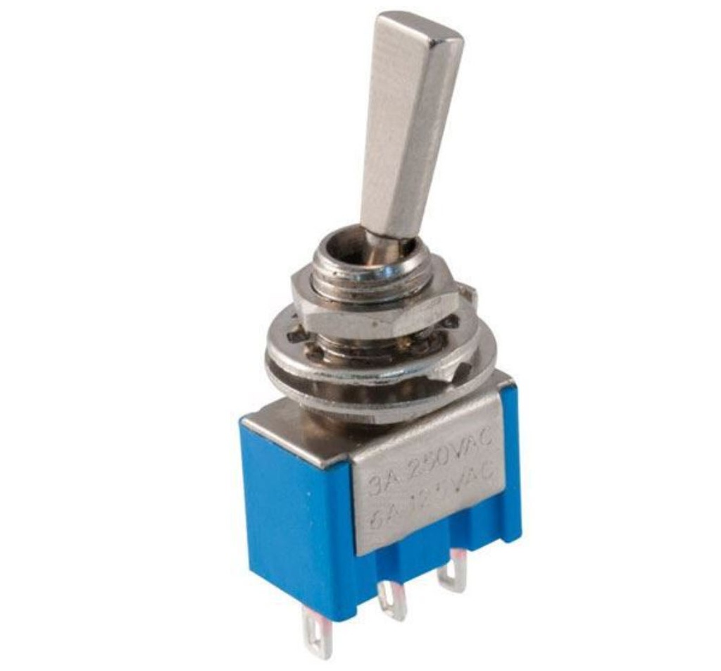 CONMUTADOR PALANCA 2 POSCIONES ON-ON 3A 250V PALANCA PLANA SOLDAR US