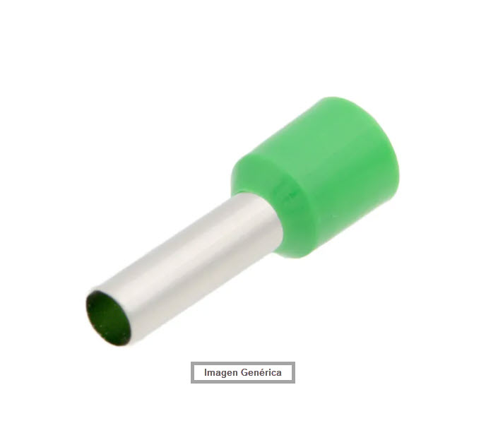 PUNTERA HUECA SIMPLE 6MM2/12MM VERDE 100UD JE