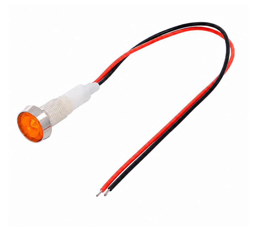 PILOTO NARANJA 24VAC/DC LED 10MM AGUJERO - 16MM CABEZA - 35MM FONDO C/CABLE