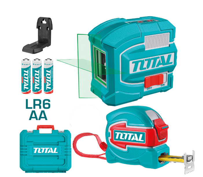 NIVEL LASER LINEAS CRUZADAS 35M MAS FLEXOMETRO 5M C/MALETIN TLL680081-1 TOTAL