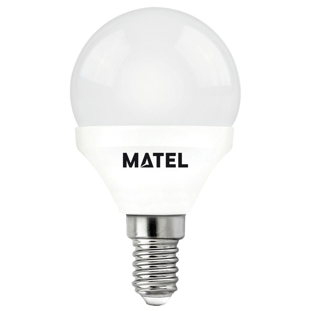 LAMPARA ESFERICA LED E14 6W 6400K MATEL