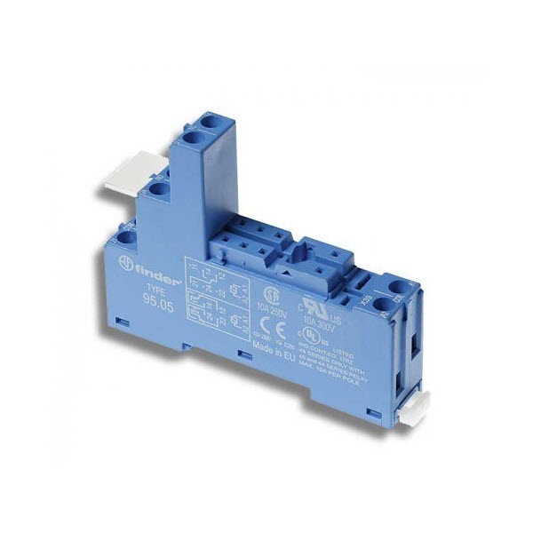 BASE RELE CARRIL DIN 2CONT. CONM. 8PIN 10A 250VAC FINDER