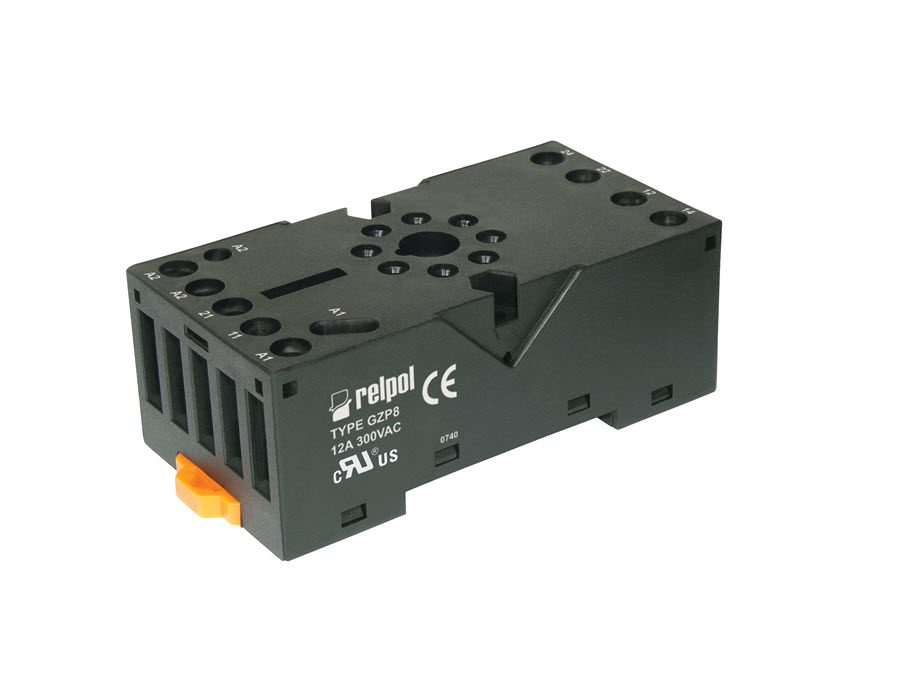 BASE RELE CARRIL DIN 8 PIN 10A 250VAC RELPOL