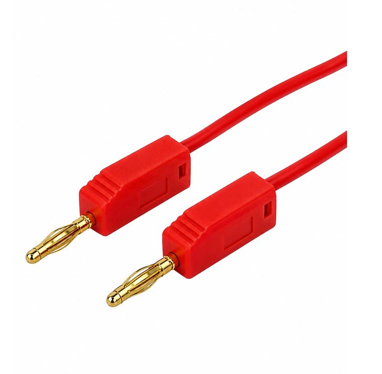 CABLE CON BANANAS 2MM 50CM ROJO