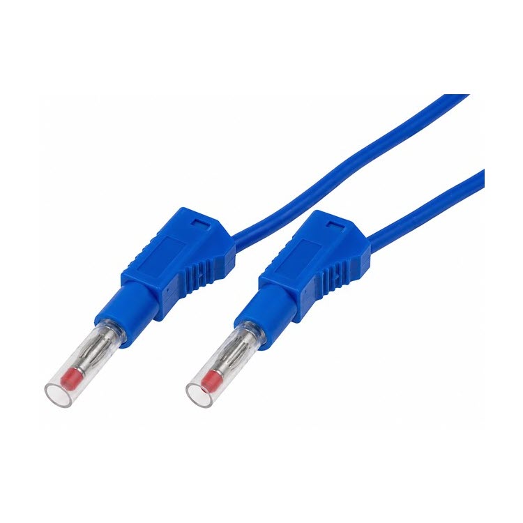 CABLE DE PRUEBA AZUL 19A DOBLE BANANA 4MM 600V CATII 1M AXIOMET
