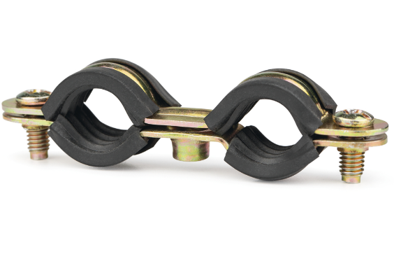 ABRAZADERA PARED 18MM METAL BICROMATADO DOBLE ISOFONICA PREROSCA M6 INDEX