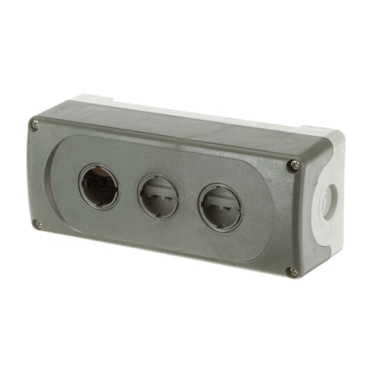 CAJA MANDO 3 ELEMENTOS PLASTICO BLANCO/GRIS 75X181X61 IP66 ABB