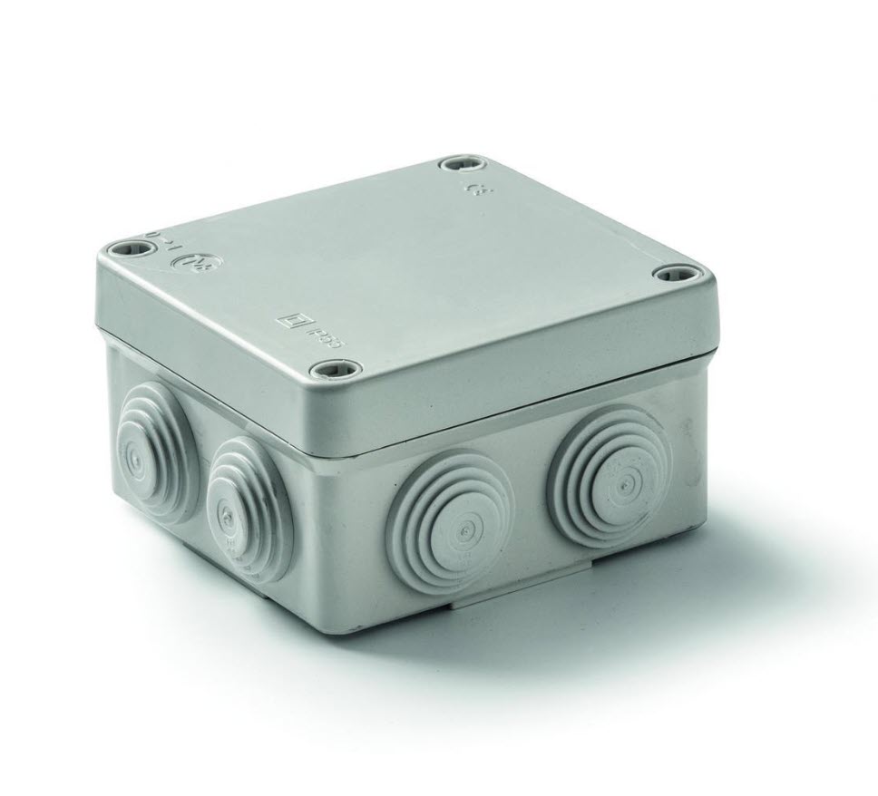 CAJA SUPERFICIE 100X100X55MM IP55 7 CONOS GRIS FAMATEL