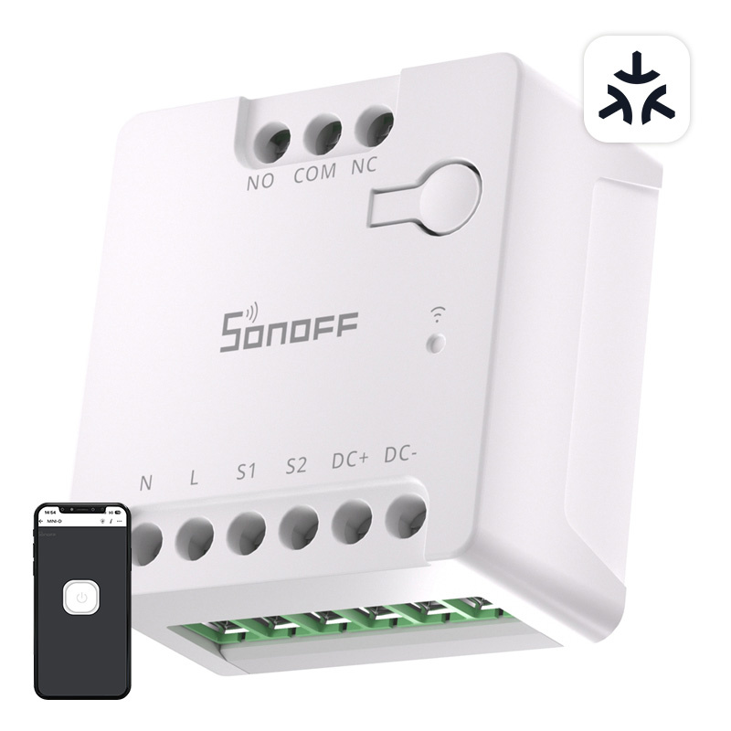 ACTUADOR 1 SALIDA LIBRE POTENCIAL 12-48V 2A INTERRUPTOR 100-240VAC MATTER SONOFF