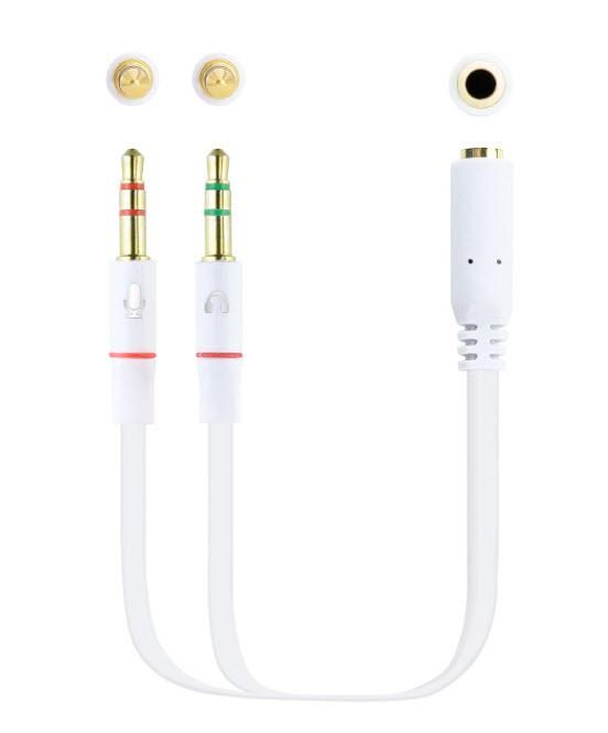 ADAPTADOR 2 JACK 3.5 MACHO A 1 JACK 3.5 HEMBRA 20CM NANO CABLE