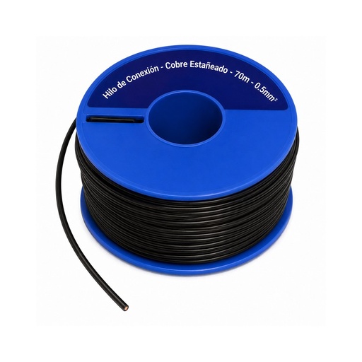 [CC2500NE] CARRETE CABLE COBRE ESTAÑADO 0.5MM NEGRO PCBOARD 70M