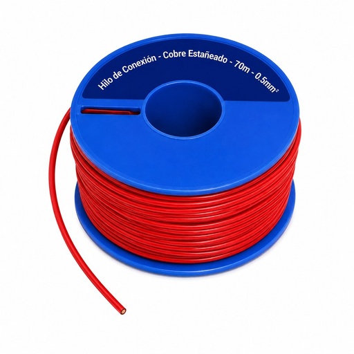 [CC2500R] CARRETE CABLE COBRE ESTAÑADO 0.5MM ROJO PCBOARD 70M