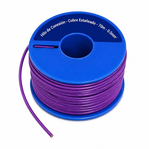 [CC2500V] CARRETE CABLE COBRE ESTAÑADO 0.5MM VIOLETA PCBOARD 70M