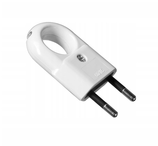 [D.3104] CLAVIJA ENCHUFE MACHO 2P S/TT 10A 4MM BLANCA PAWBOL