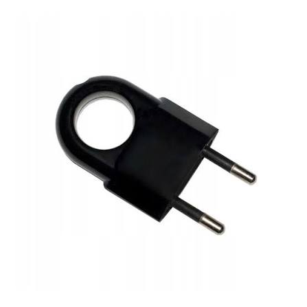 [D.3104C] CLAVIJA ENCHUFE MACHO 2P S/TT 10A 4MM NEGRA PAWBOL