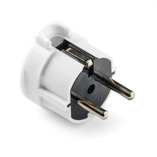 [1102] CLAVIJA 2P+TT 16A SALIDA LATERAL 4.8MM BLANCA FAMATEL