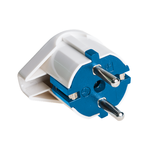 [6566] CLAVIJA 2P+TT 16A SALIDA LATERAL 4.8MM BLANCA SOLERA