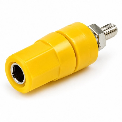 [4960AM] CONECTOR BANANA HEMBRA 4MM CHASIS AMARILLO