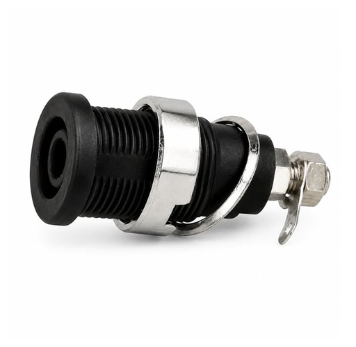 [BS-324-LG-B] CONECTOR HEMBRA BANANA 4MM 1000V 32A EMPOTRAR PANEL NEGRO