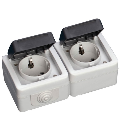 [1200257] CONJUNTO 2 BASE ENCHUFE ESTANCO IP44 GSC