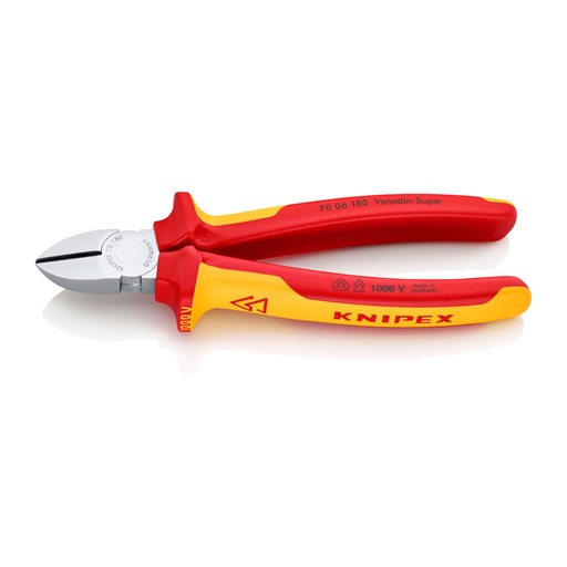 [70 06 180] ALICATE CORTE DIAGONAL 180MM 1000V KNIPEX