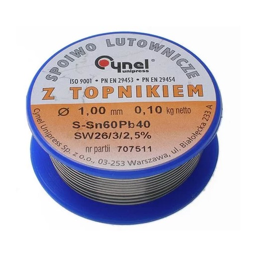 [SN60PB40G100] ESTAÑO ELECTRONICA 1MM 100G BIMETAL 60/40 CYNEL US
