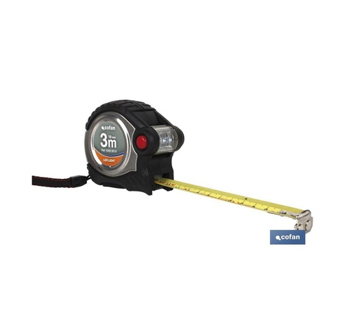 [10493019] FLEXOMETRO 3MX19MM IMANTADO + LED COFAN
