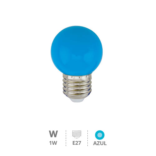 [200605005] LAMPARA ESFERICA LED E27 1W AZUL GSC